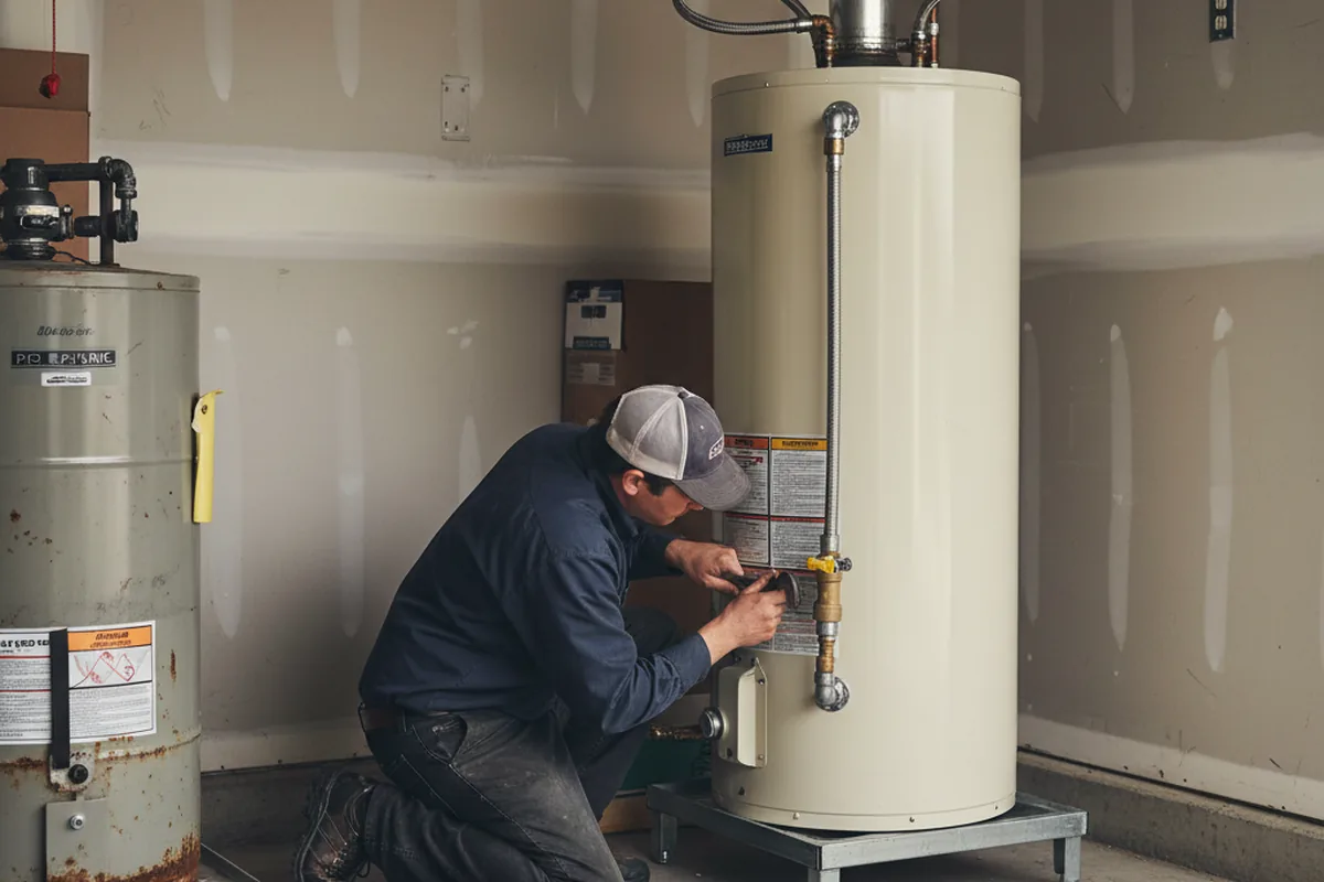 Water heater and shutoff valve replacement in Lena