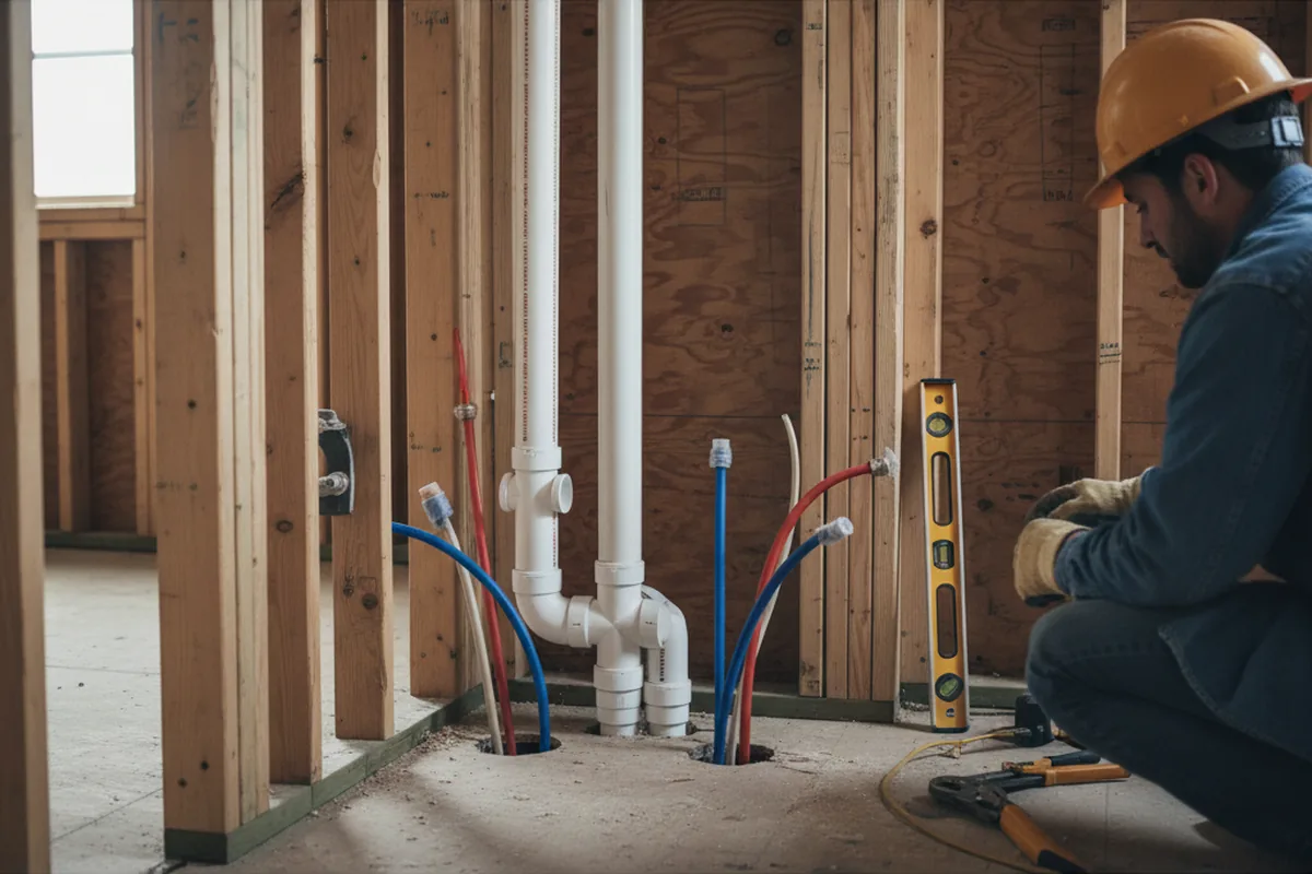 Drain and supply rough-in during Garbage Disposal Repair in Lena